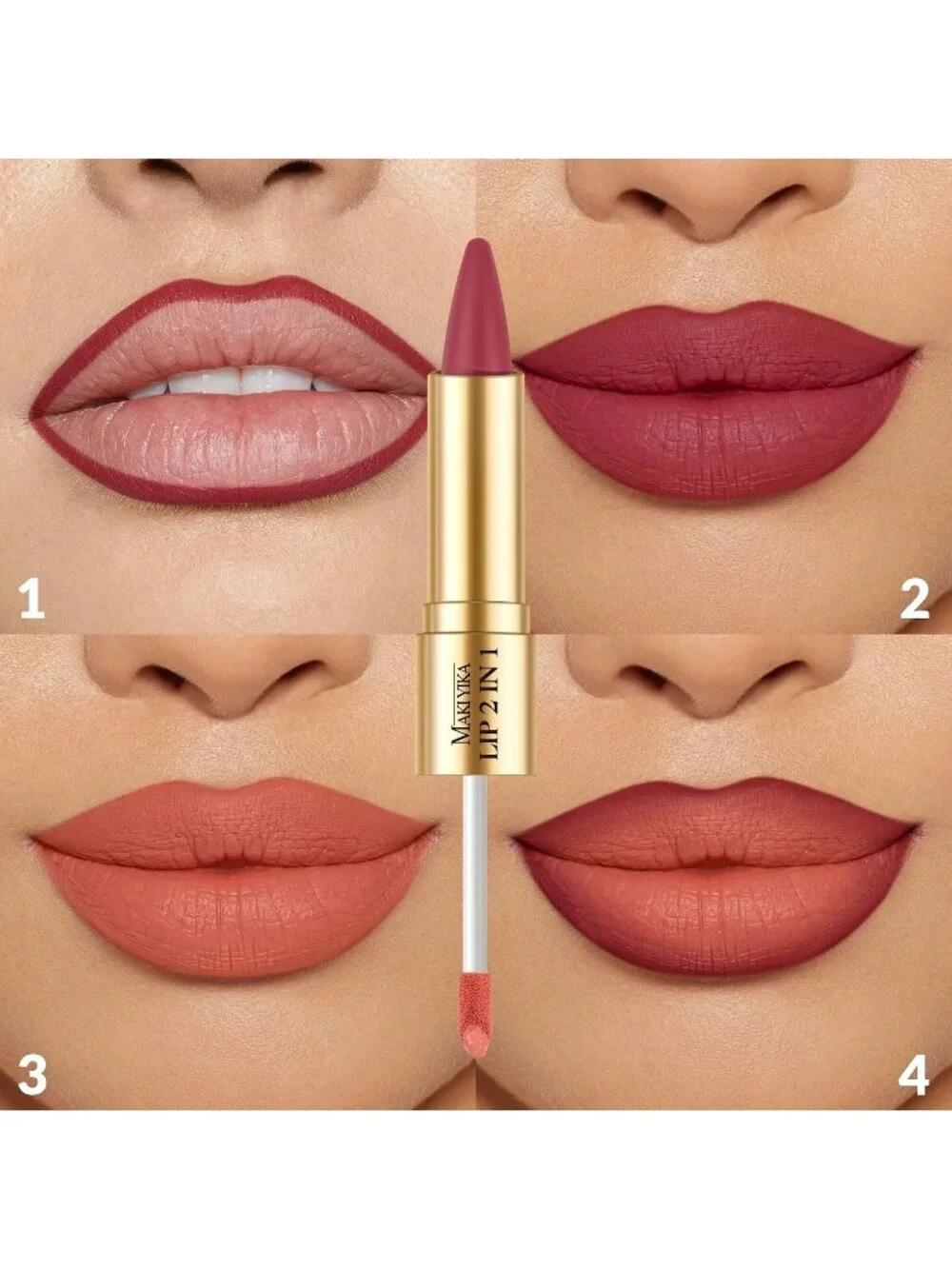 Women's LGA13 2-in-1 Long Lasting Ombre Lips Double-Ended Matte Liquid Lipstick